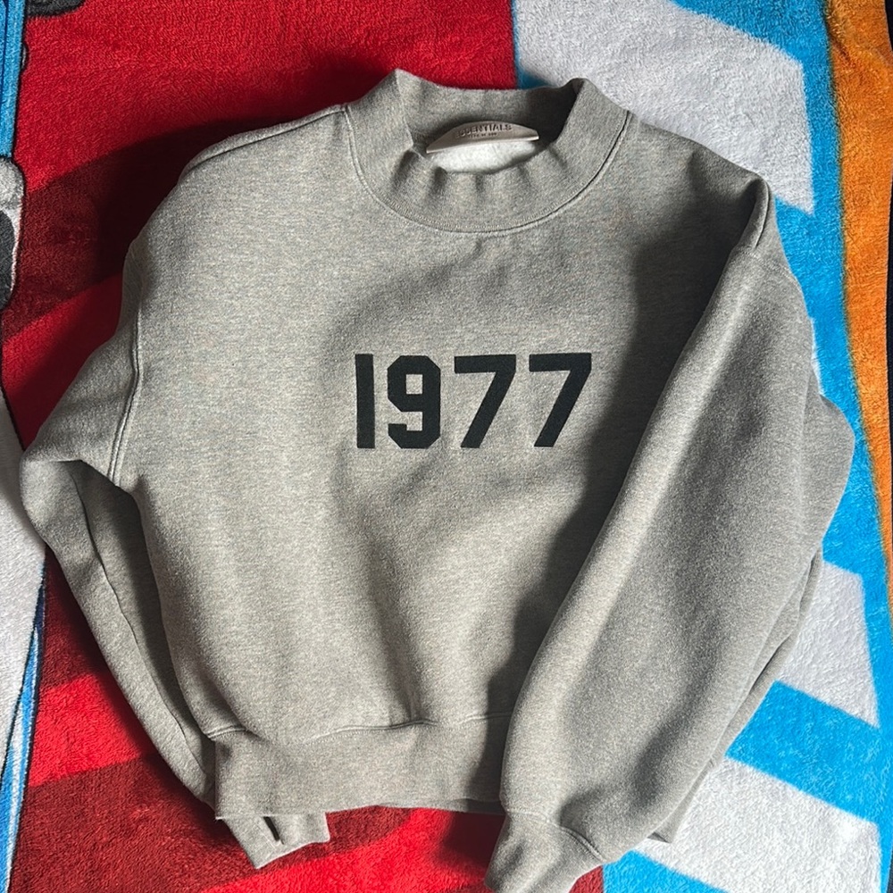 Fear of God Essentials Grey 1977 sweatshirt for kids